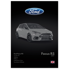442 Ford Focus RS Poster - Monochrome Collection
