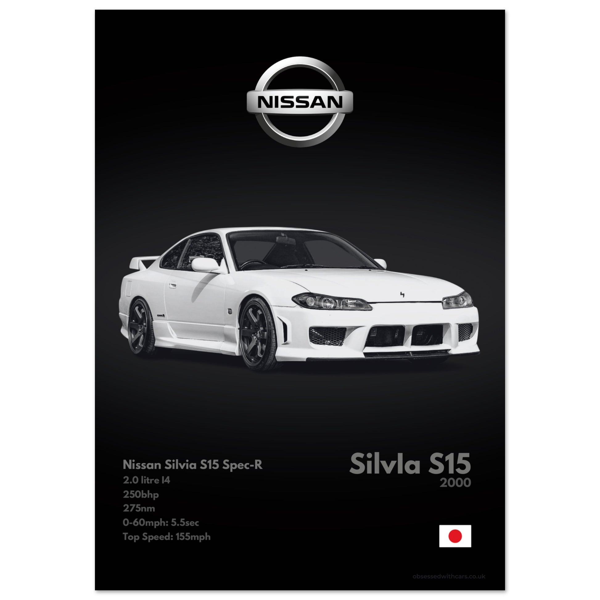 Nissan Silvia S15 Poster - Monochrome Collection