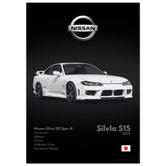 045 Nissan Silvia S15 Poster - Monochrome Collection