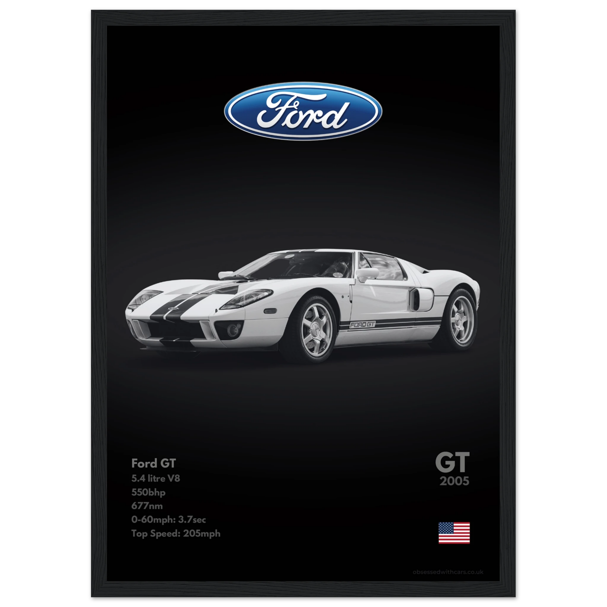 Ford GT Poster - Monochrome Collection