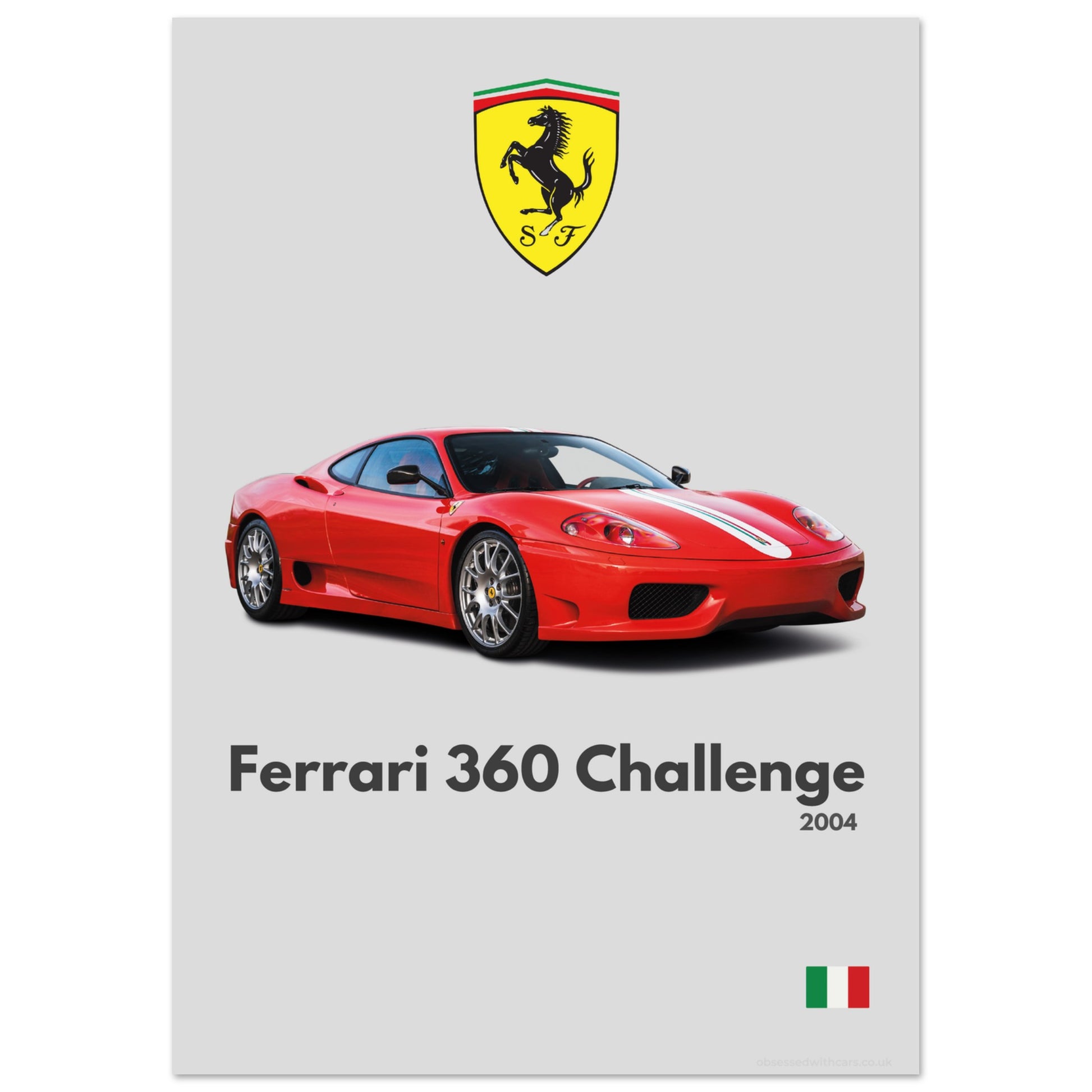 Ferrari 360 Challenge Stradale Poster - Minimalist Collection