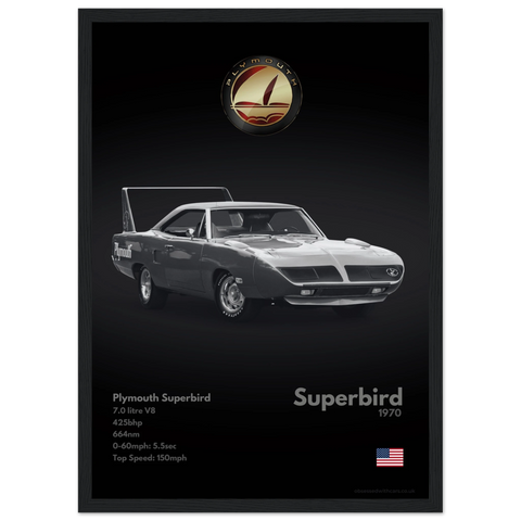330 Plymouth Superbird Poster - Monochrome Collection