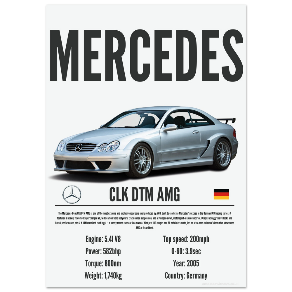 055 Mercedes CLK DTM AMG Poster - Precision Collection
