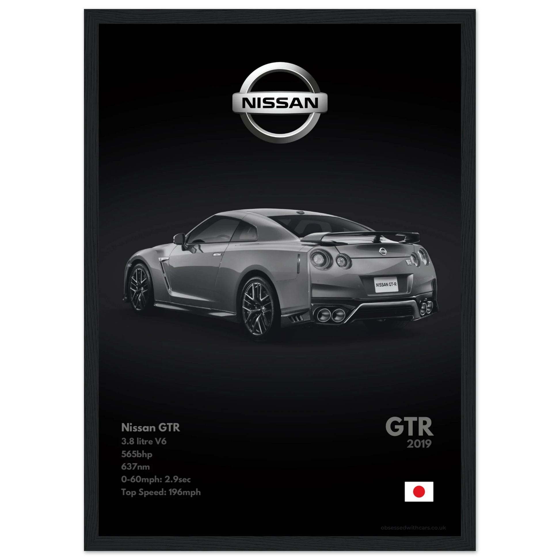 Nissan GTR Poster - Monochrome Collection
