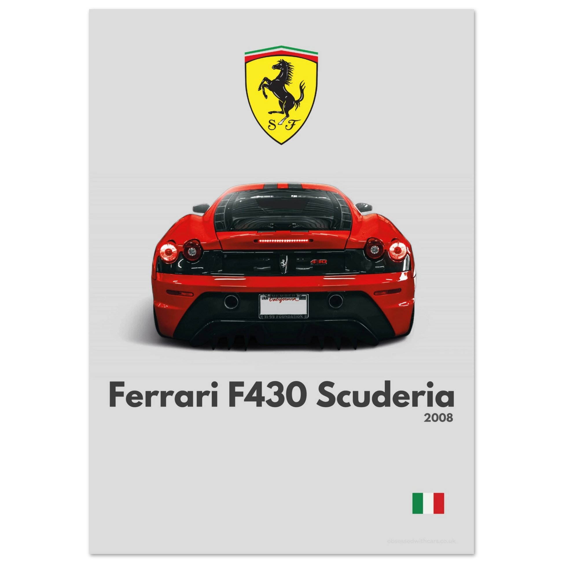 Ferrari F430 Scuderia Poster - Minimalist Collection