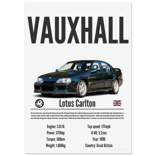 Vauxhall Lotus Carlton Poster - Precision Collection