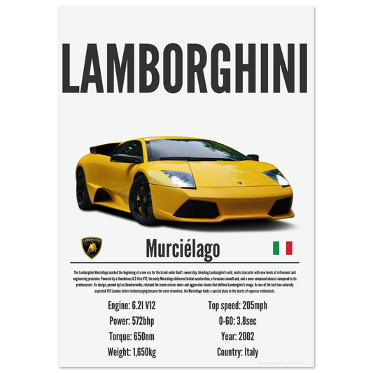 Lamborghini Murcielago Poster - Precision Collection