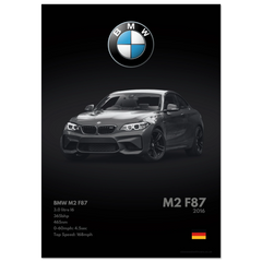 381 BMW M2 F87 Poster - Monochrome Collection