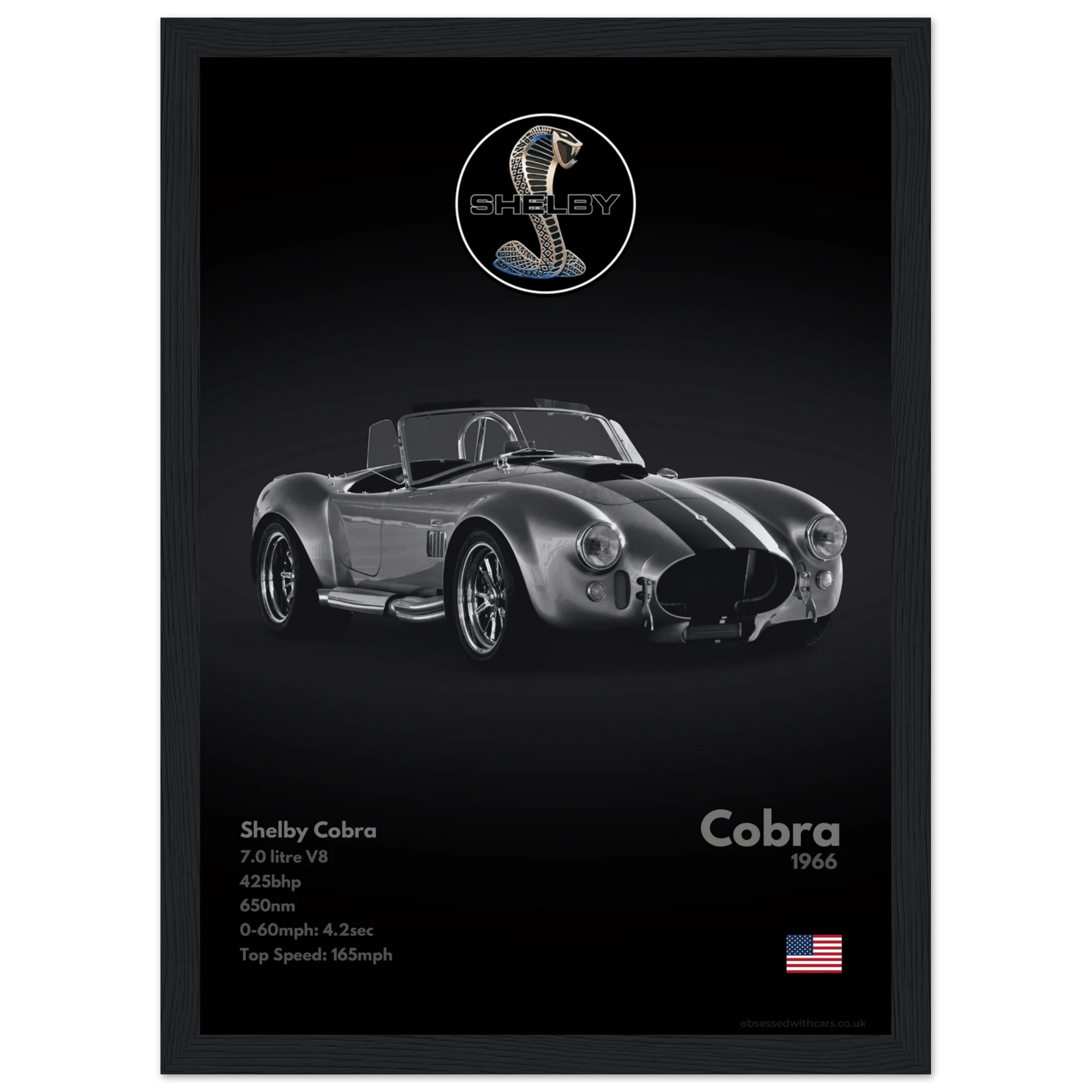 Shelby Cobra Poster - Monochrome Collection