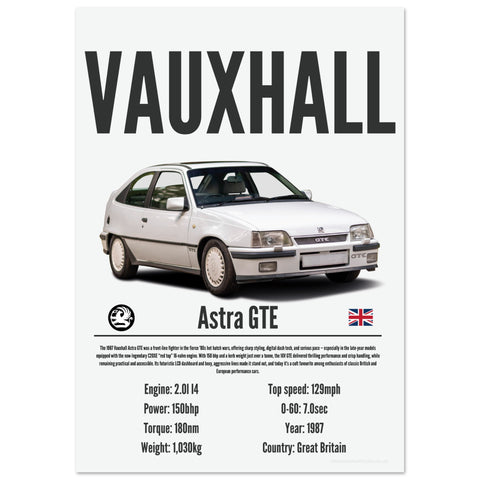 185 Vauxhall Astra GTE Poster - Precision Collection