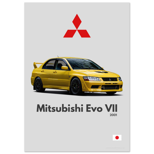 Mitsubishi Lancer Evo VII Poster - Minimalist Collection
