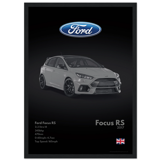 Ford Focus RS Poster - Monochrome Collection