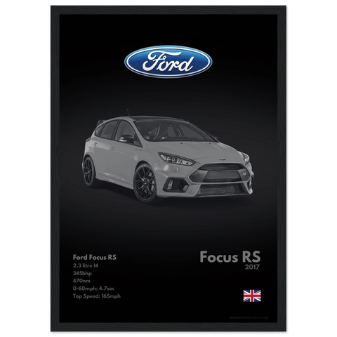 442 Ford Focus RS Poster - Monochrome Collection