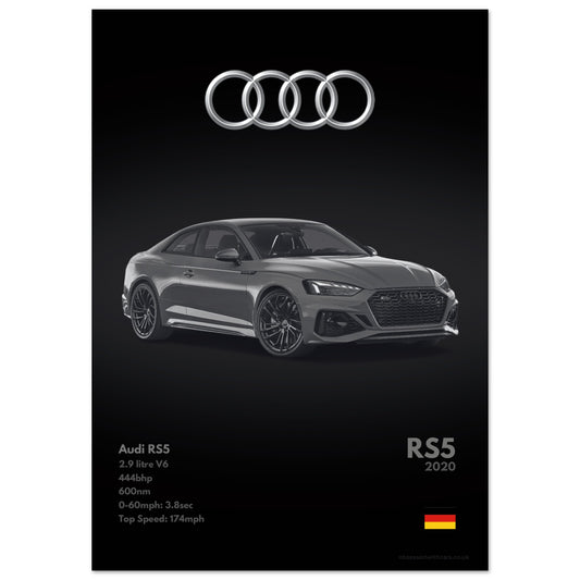 Audi RS5 Poster - Monochrome Collection