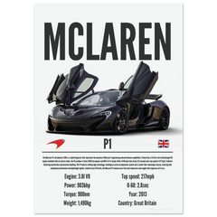 390 Mclaren P1 Poster - Precision Collection