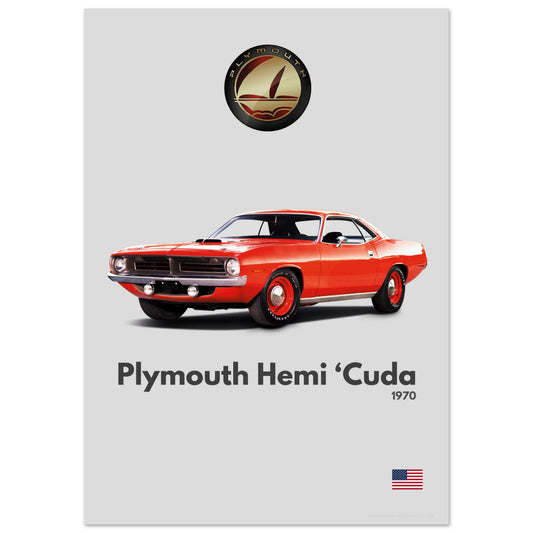 Plymouth Hemi ‘Cuda Poster - Minimalist Collection