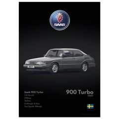 263 Saab 900 Turbo Poster - Monochrome Collection