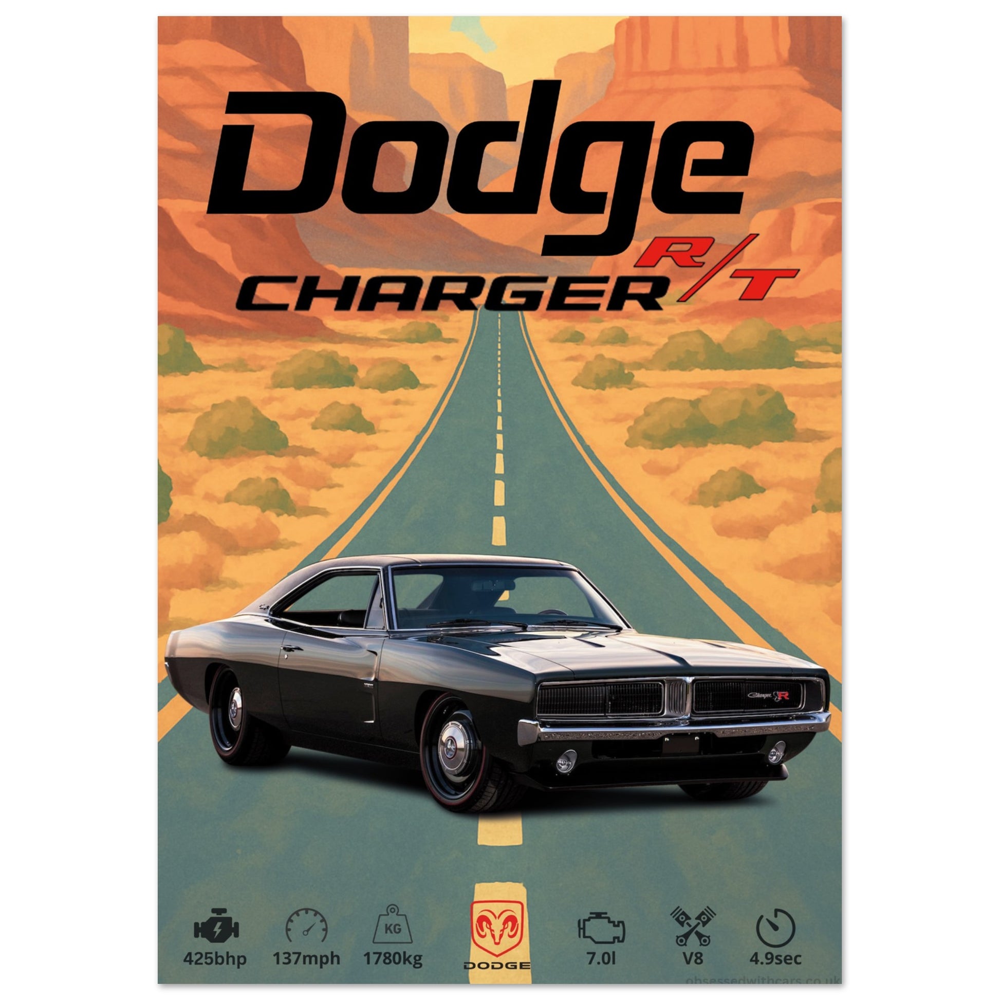 Dodge Charger Poster - Abstract Collection