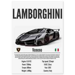 170 Lamborghini Veneno Poster - Precision Collection