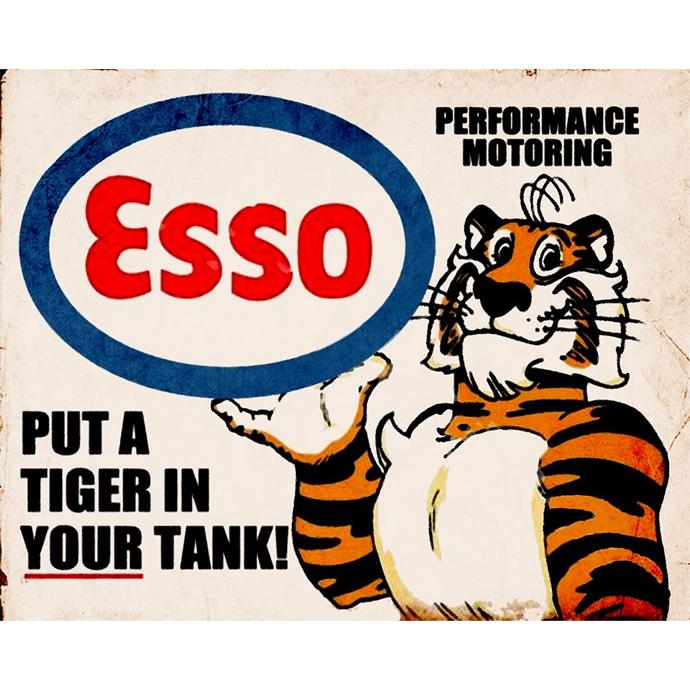 Esso - Metal Advertising Wall Sign - Retro Art