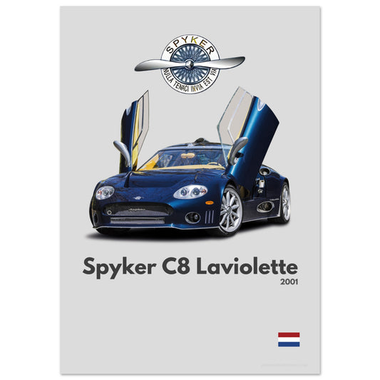 Spyker C8 Laviolette Poster - Minimalist Collection