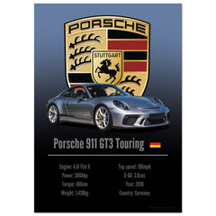 428 Porsche 911 GT3 Touring Poster - Accent Collection