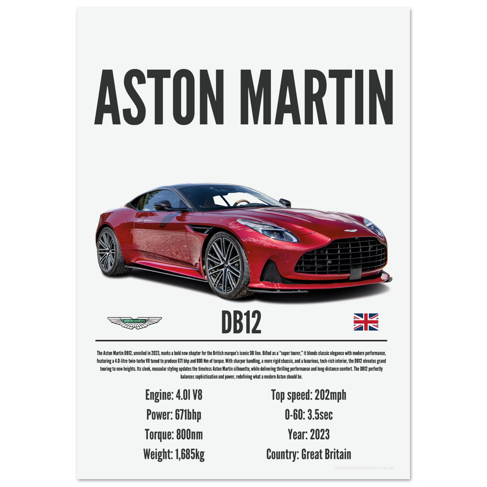 356 Aston Martin DB12 Poster - Precision Collection
