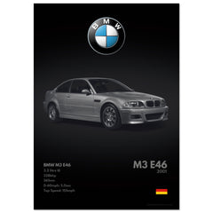 433 BMW M3 E46 Poster - Monochrome Collection