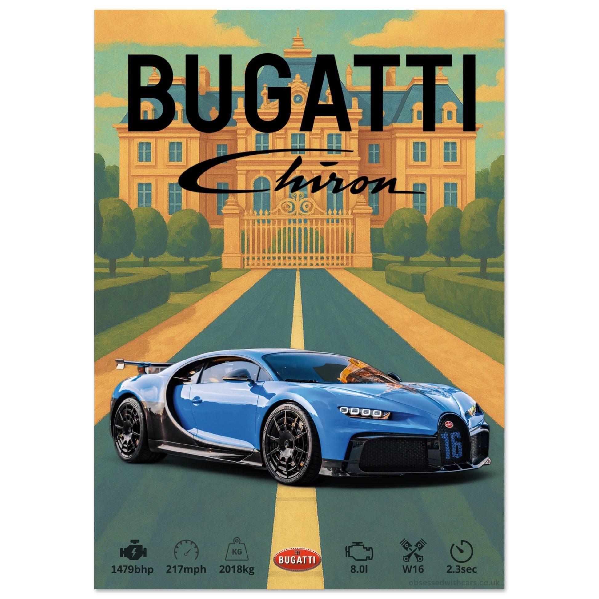 Bugatti Chiron Pur Sport Poster - Abstract Collection