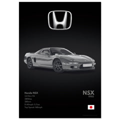 292 Honda NSX Poster - Monochrome Collection
