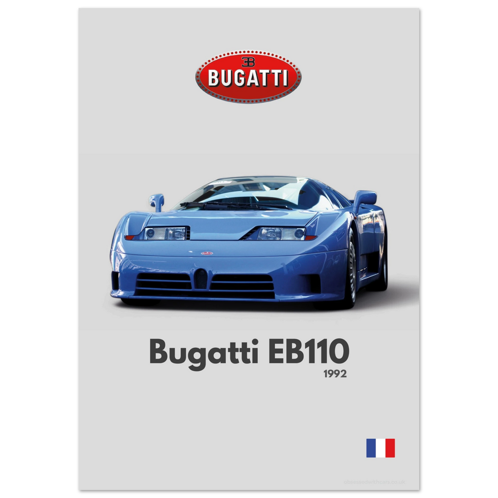 280 Bugatti EB110 Poster - Minimalist Collection
