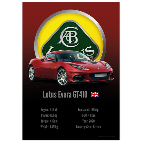 485 Lotus Evora GT410 Poster - Accent Collection