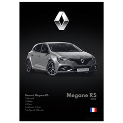 231 Renault Megane RS Poster - Monochrome Collection
