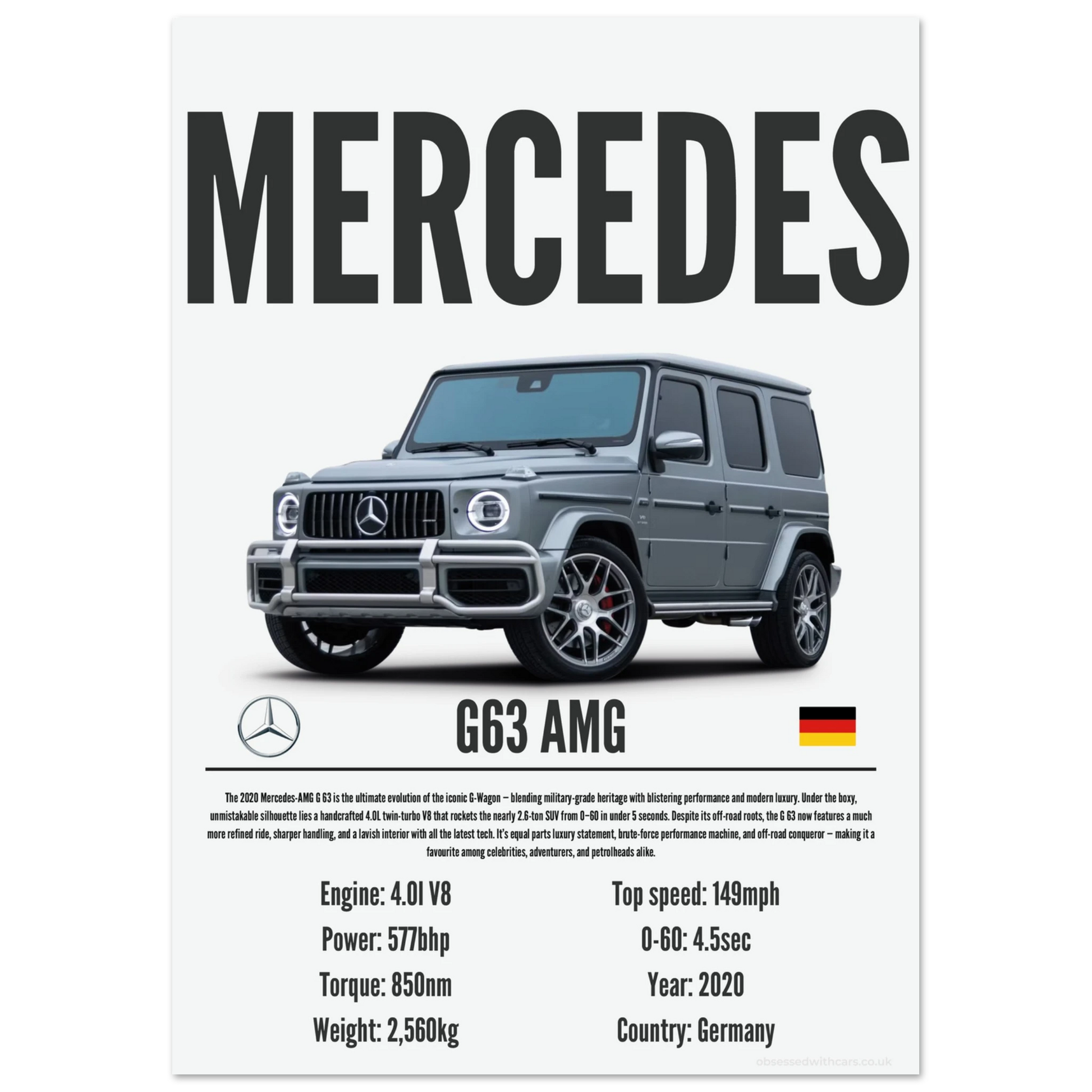Mercedes G63 AMG Poster - Precision Collection