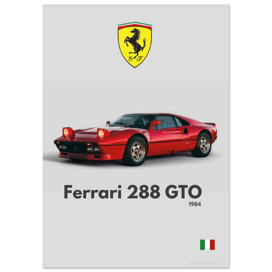 Ferrari 288 GTO Poster - Minimalist Collection