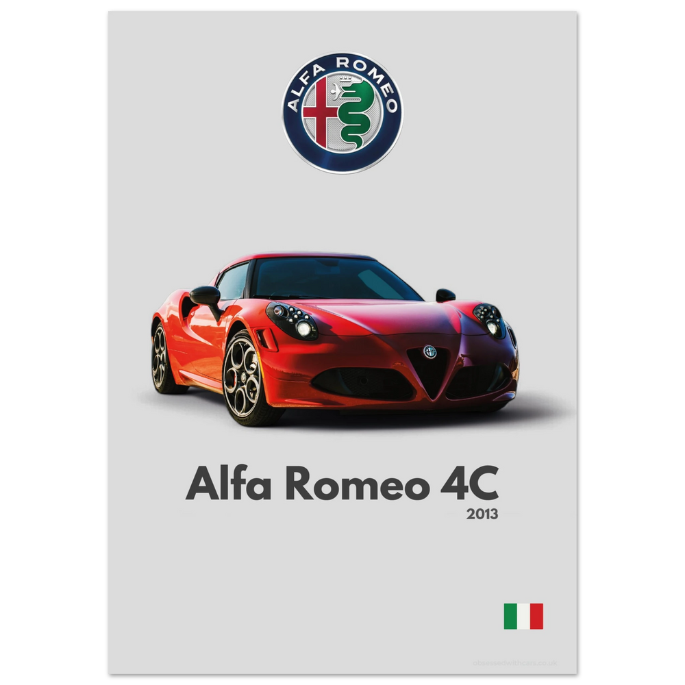 150 Alfa Romeo 4C Poster - Minimalist Collection