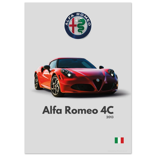 Alfa Romeo 4C Poster - Minimalist Collection