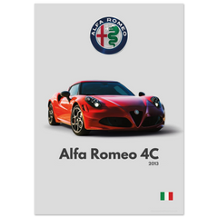 150 Alfa Romeo 4C Poster - Minimalist Collection