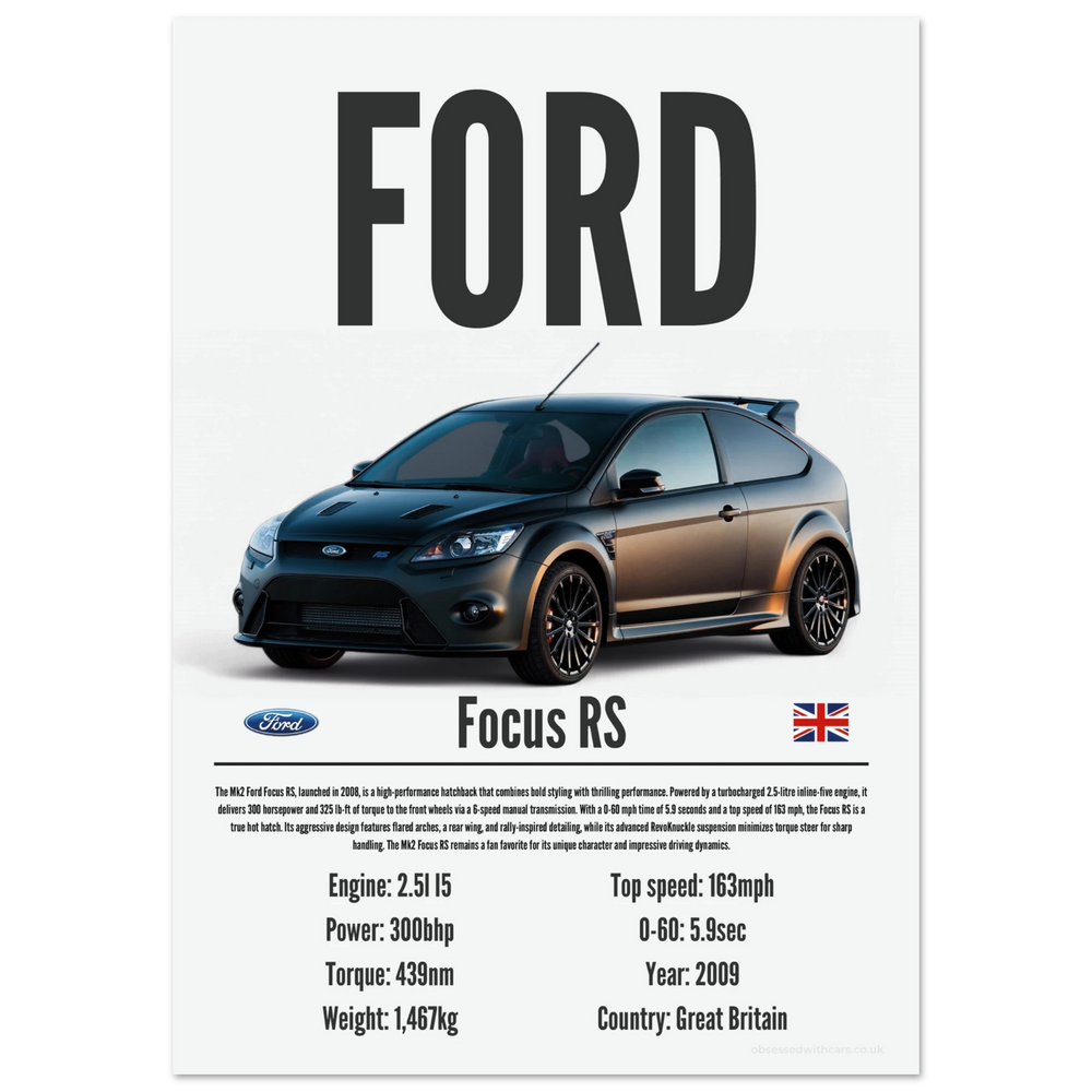 120 Ford Focus RS Poster - Precision Collection