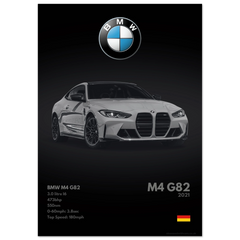 020 BMW M4 G82 Poster - Monochrome Collection