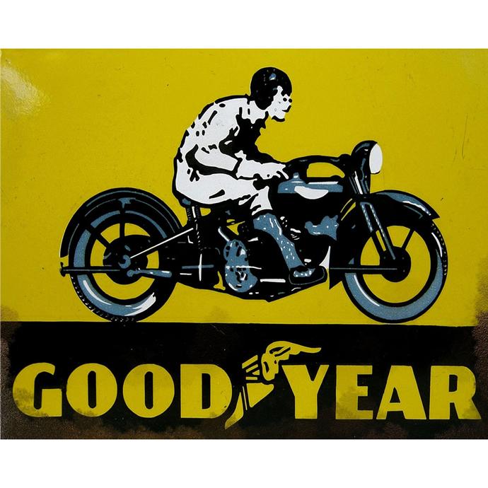 Goodyear - Metal Advertising Wall Sign - Retro Art