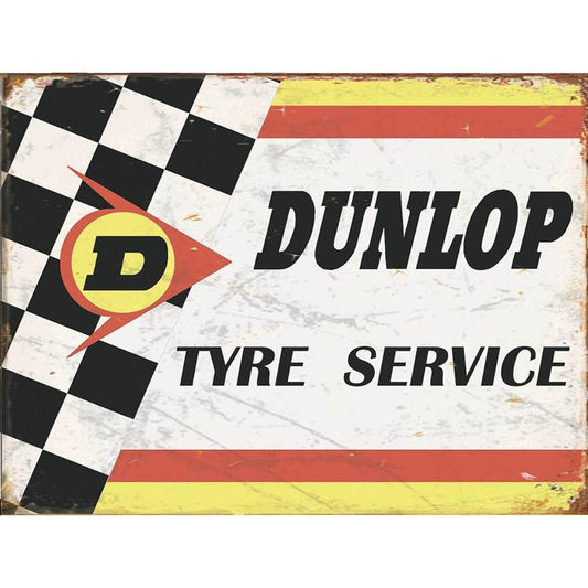 Dunlop - Metal Advertising Wall Sign - Retro Art