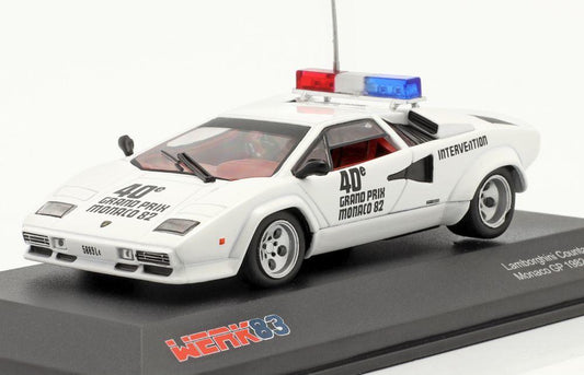 1/43 1982 Lamborghini Countach F1 Safety Car - Monaco Grand Prix - White