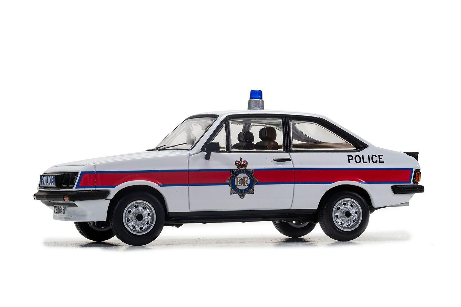 1/43 1981 Ford Escort Mk2 RS2000 - British Police - Merseyside - Corgi Vanguards | Model Car
